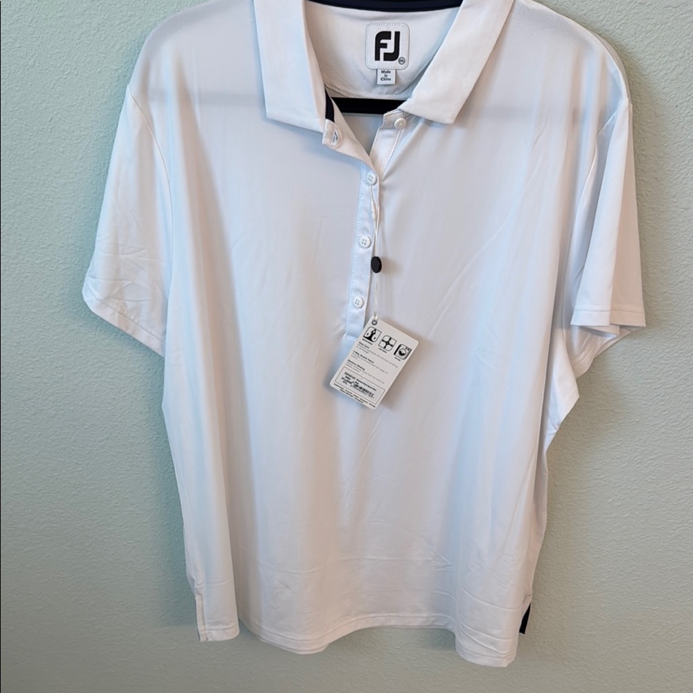 FootJoy White Polo Shirt Classic Lightweight Design